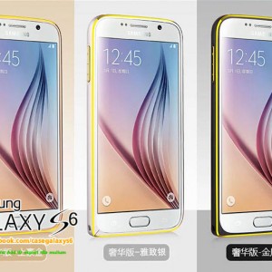 เคส Bumper โลหะแบบคลิปล็อก ตัดเส้นสีทอง สำหรับ Samsung, Iphone