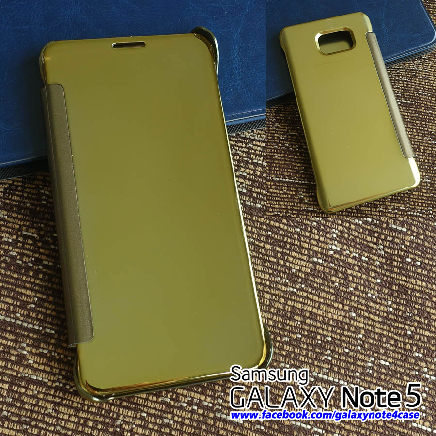 เคส Galaxy Note5 Flip Clear View Cover ทอง