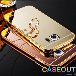 เคส Galaxy S6 / S6 Edge ขอบโลหะ กระจก ทอง Rose Gold ดำ เงิน