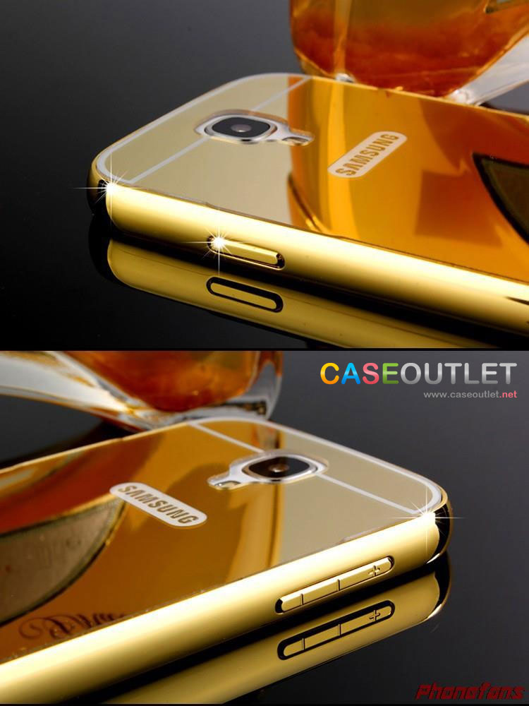 เคส Galaxy S4 ขอบโลหะ กระจก ทอง rose gold