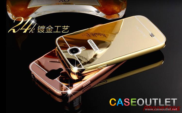เคส Galaxy S4 ขอบโลหะ กระจก ทอง rose gold