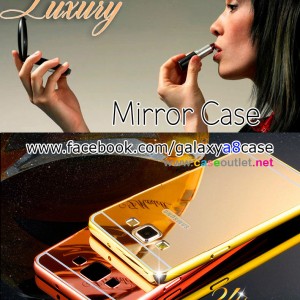 เคส Galaxy A8 ขอบโลหะ กระจก ทอง Rose Gold