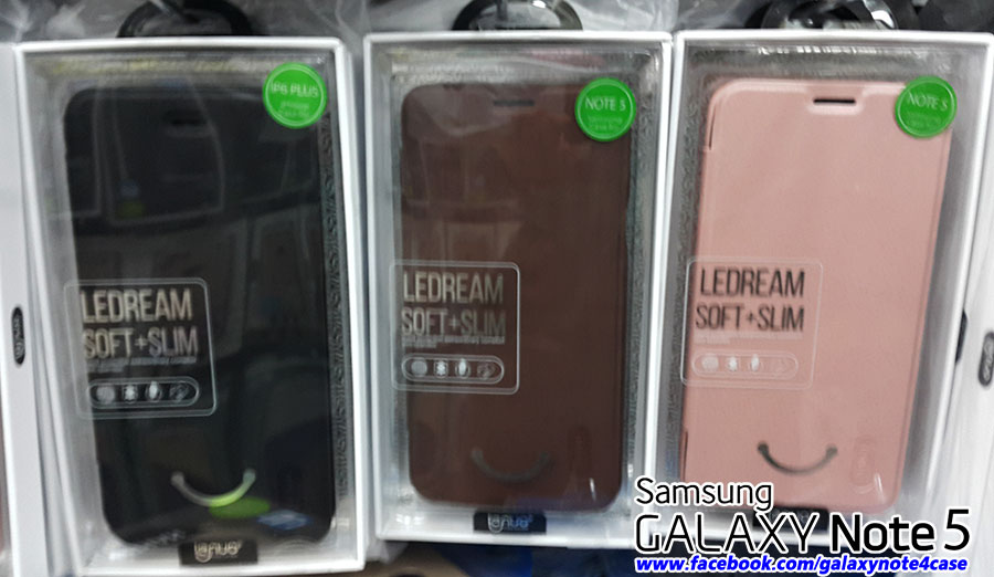เคส Galaxy Note5 ฝาพับหนัง LEDREAM Soft + Slim