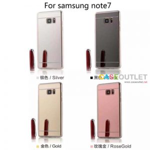 เคส Galaxy Note7 ขอบยางใส หลังกระจก ทอง เงา Pink Gold