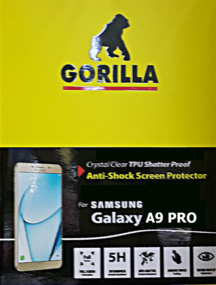 ฟิล์มนิรภัย ฟิล์มกันแตก ฟิล์ม Galaxy A9 Pro ยี่ห้อ Gorilla เต็มจอ