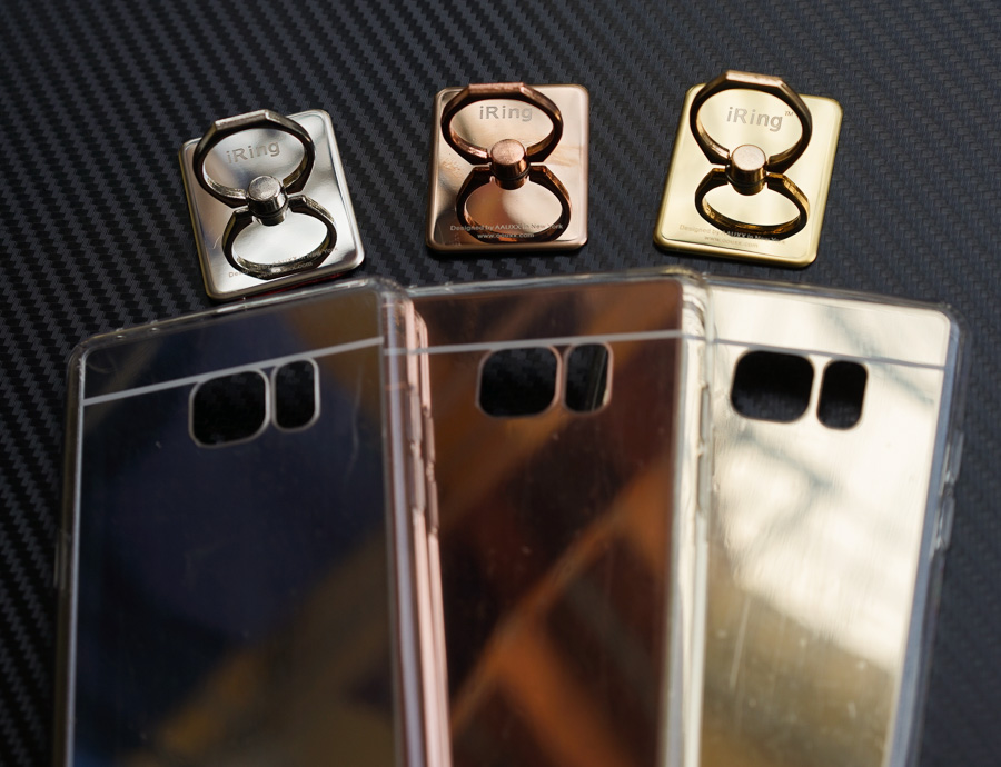 เคส Galaxy Note7 ขอบยางใส หลังกระจก มาพร้อม i-ring 