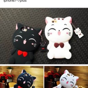 เคส Iphone7 /Iphone7 Plus แมวดำ แมวขาว เป็นตัว