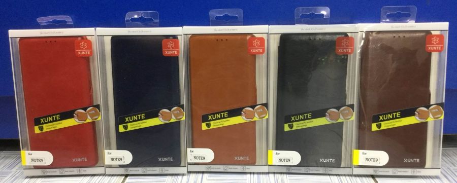 เคส Note9 ฝาพับหนัง Xunte หนังเรียบ vintage