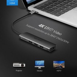 Type C To HDMI Hub Adapter อแดปเตอร์  Type C ออก HDMI UGreen ของแท้ สำหรับ Macbook มือถือ 5 In 1
