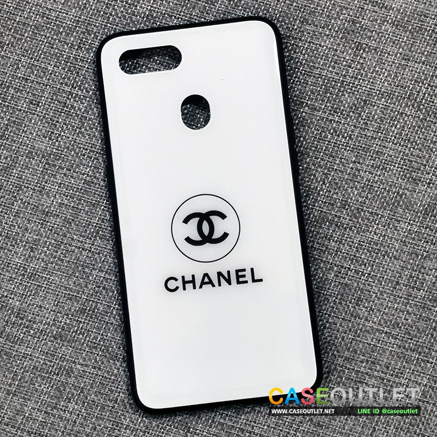 เคส Oppo A7 | F9 หลังกระจก กันรอย Chanel ชาเนล ขอบยาง