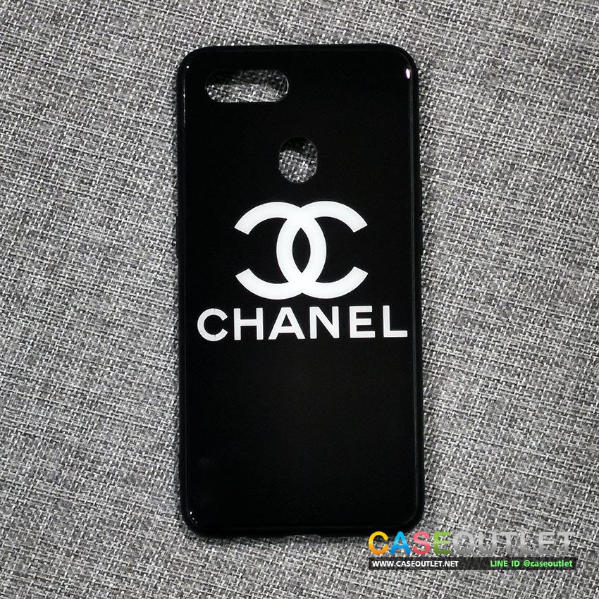 เคส Oppo A7 | F9 หลังกระจก กันรอย Chanel ชาเนล ขอบยาง