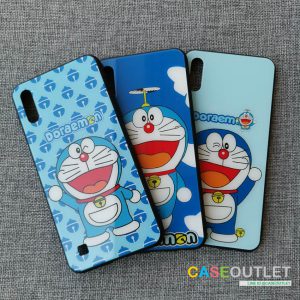 เคส Samsung A10 ขอบยาง หลังกระจก กันรอย Doraemon โดเรมอน