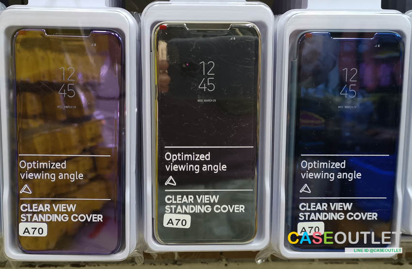 เคส Galaxy A70 Flip Clear View ฝาพับ ผิวกระจก โชว์จอ ตั้งได้