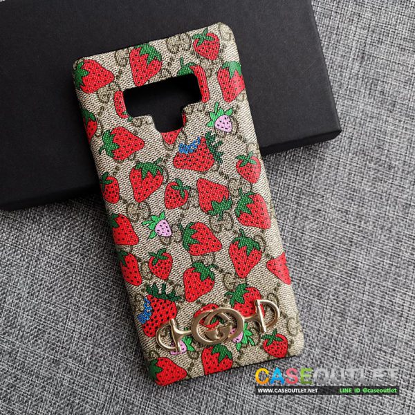 เคส Galaxy Note9 | Note8 Gucci ลายสตอเบอรี่ เคสหนัง สวย หรู