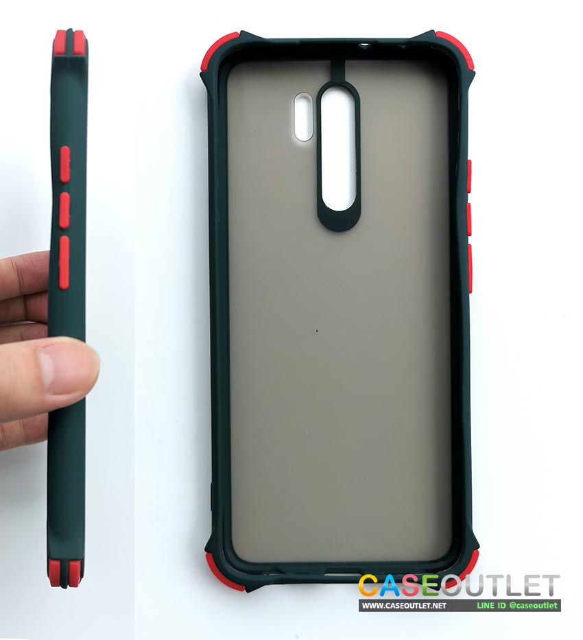 เคส Xiaomi Redmi9 | Remi 9a TPU ใสขุ่น ปุ่มสี เสริมมุม ขอบนูน กันกล้อง