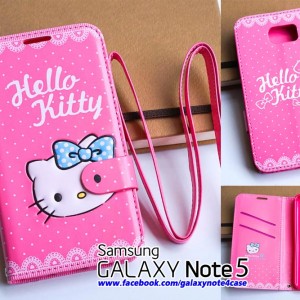 เคส Galaxy Note5 คิตตี้ ฝาพับ ลายจุด