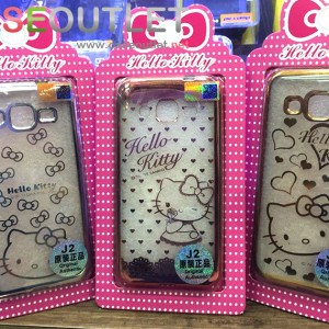 เคส Galaxy J2 ใส TPU ขอบทอง ลาย Kitty