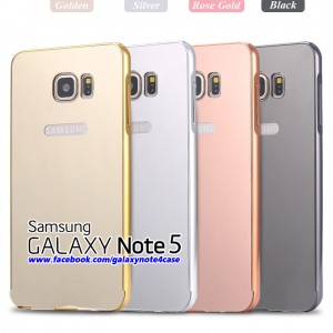 เคส Galaxy Note5 ขอบโลหะ กระจก ทอง