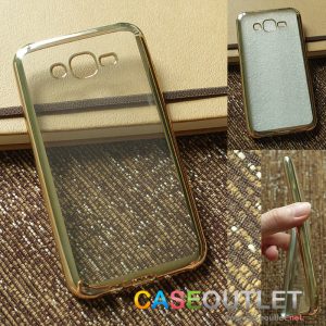 เคส Galaxy J7 ใสขอบโครเมียม ทอง เงิน