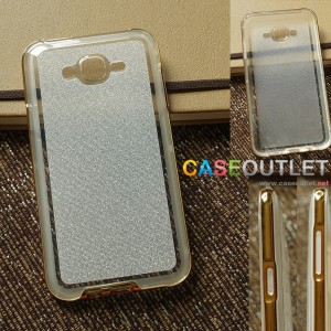 เคส Galaxy J7 Tpu ขอบทอง กากเพชร