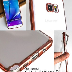 เคส Galaxy Note4 / Note5 TPU ใสขอบโครเมียม ทอง เงิน ดำ Rose Gold