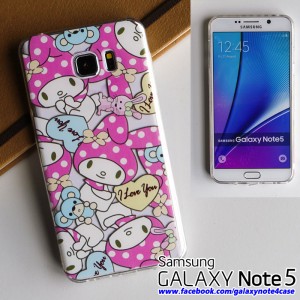 เคส Galaxy Note4 / Note5 ใส ขอบยางใส สกรีนลาย Kitty My Melody