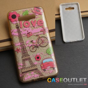 เคส Galaxy J7 2016 ‘J710’ TPU ผิวแก้ว กากเพชร ลาย Paris