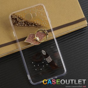 เคส J7 Prime เคสใสประดับเพชร พร้อม Iring รูปปาก