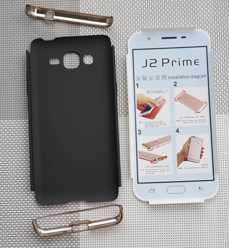 เคสประกบ บนล่าง ขอบทอง J2 Prime สีดำ