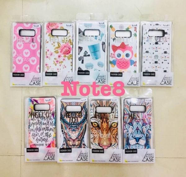 เคส Note8 สกรีนลายเส้นนูน ขอบยางกันกระแทก