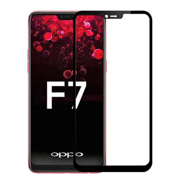 ฟิล์มกระจก กระจกเต็มจอ Oppo F7 ฟิล์มเต็มจอ ขอบสี 9H