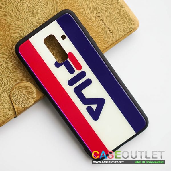 เคส A6 plus FILA ผิวกระจกนิรภัย เงา กันรอย