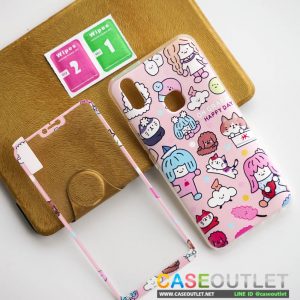 เคสนิ่ม V9 พร้อมฟิล์มกระจกเข้าเซ็ท