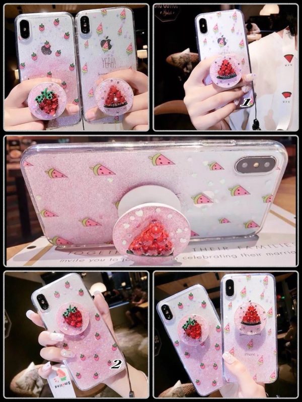 เคสลายสตอเบอรรี่ พร้อมที่ตั้งมือถือ