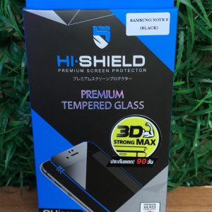 ฟิล์มกระจก3D Note9 ใส่เคสได้ไม่ดันฟิล์ม ยี่ห้อ Hi-Shield