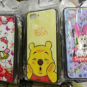 เคส Oppo A3S ลายการ์ตูน หลังกระจกนิรภัย กันรอย