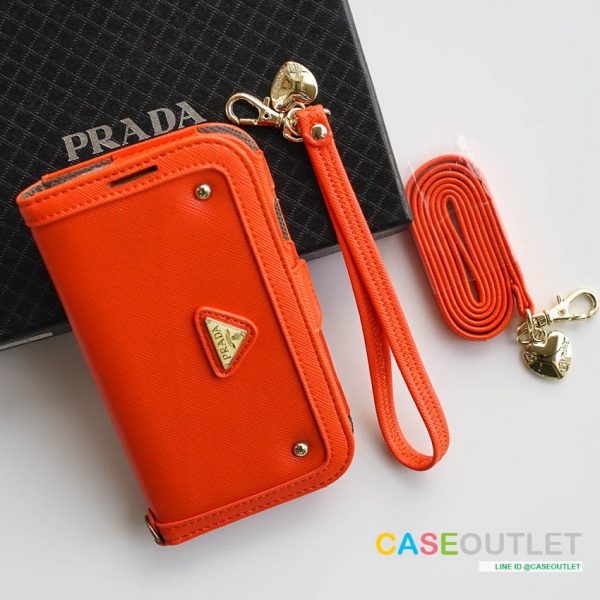 เคส S4 ฝาพับ หนัง PRADA พร้อมสายห้อย