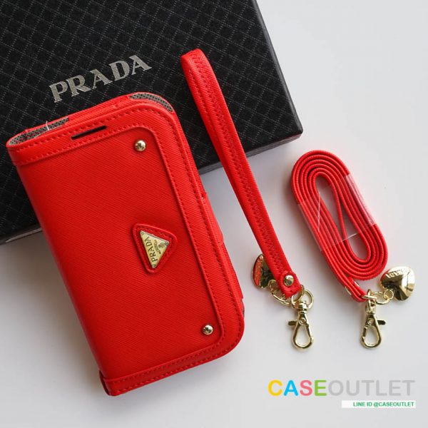 เคส S4 ฝาพับ หนัง PRADA พร้อมสายห้อย