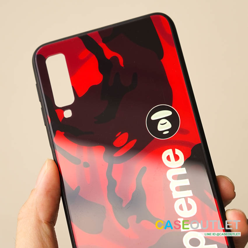 เคส Galaxy A7 2018 Supreme หลังกระจก เรืองแสง