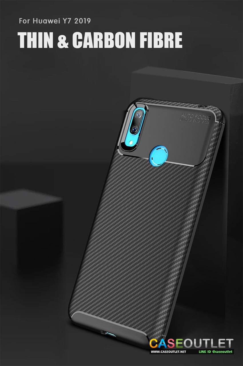 เคส Y7 pro 2019 TPU Autofocus ลายเคฟล่า