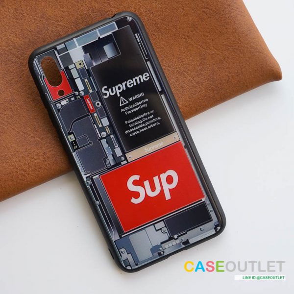 เคส Y7 pro 2019 หลังกระจก กันรอย Supreme ขอบยาง