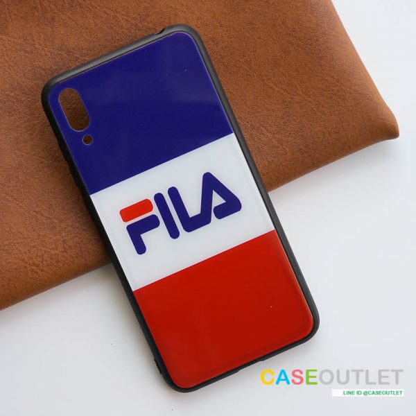 เคส Y7 pro 2019 หลังกระจก กันรอย FILA ขอบยาง