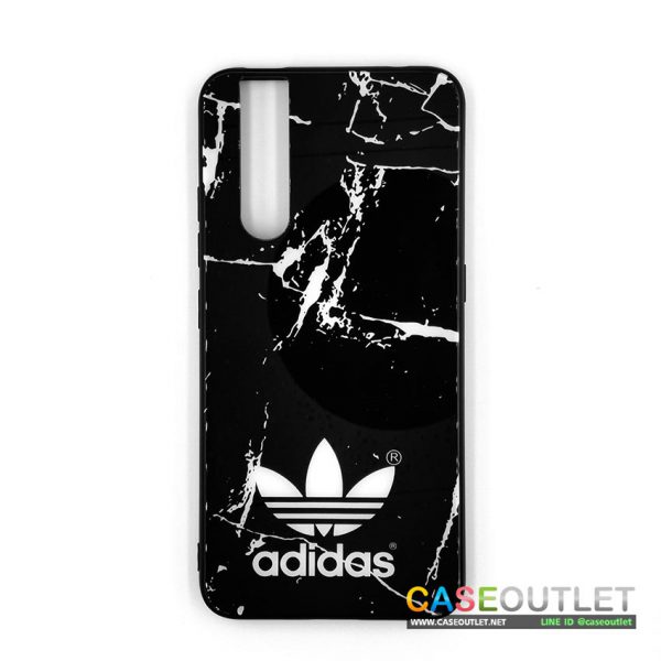 เคส Vivo V15 pro ขอบยาง หลังกระจก กันรอย Adidas หินอ่อน