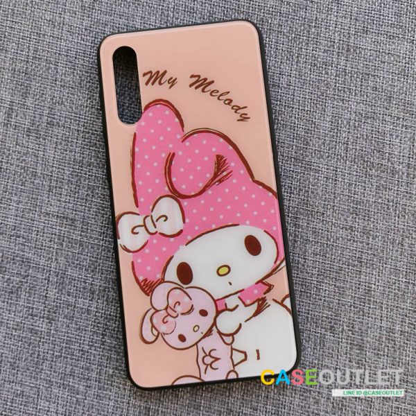 เคส Samsung A50 ขอบยาง หลังกระจก กันรอย My melody มายเมโลดี้