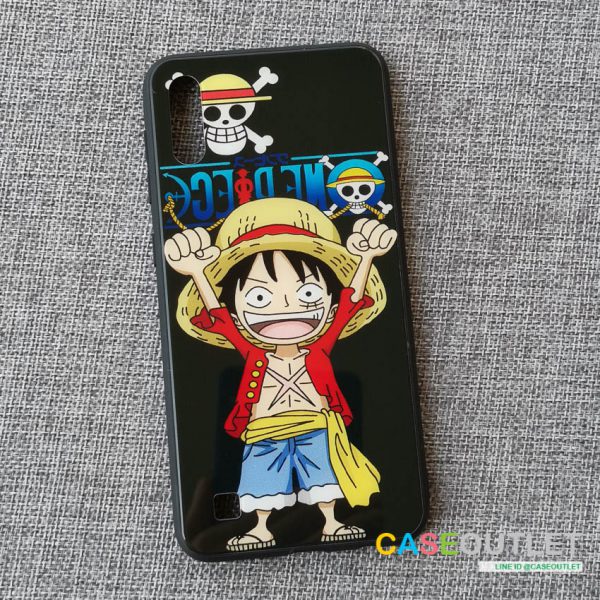 เคส Samsung A10 ขอบยาง หลังกระจก กันรอย Onepiece วันพีช ลูฟี่