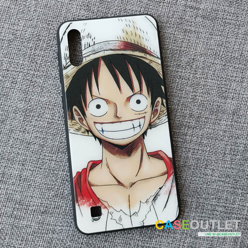 เคส Samsung A10 ขอบยาง หลังกระจก กันรอย Onepiece วันพีช ลูฟี่