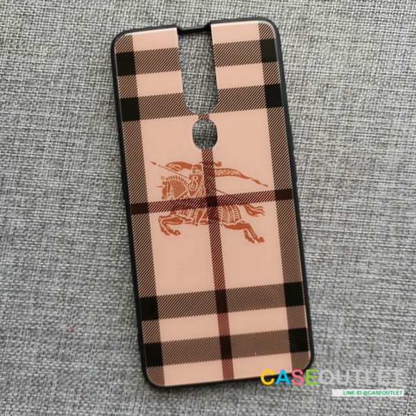 เคส F11pro หลังกระจก กันรอย ลาย Burberry เบอร์เบอรี่