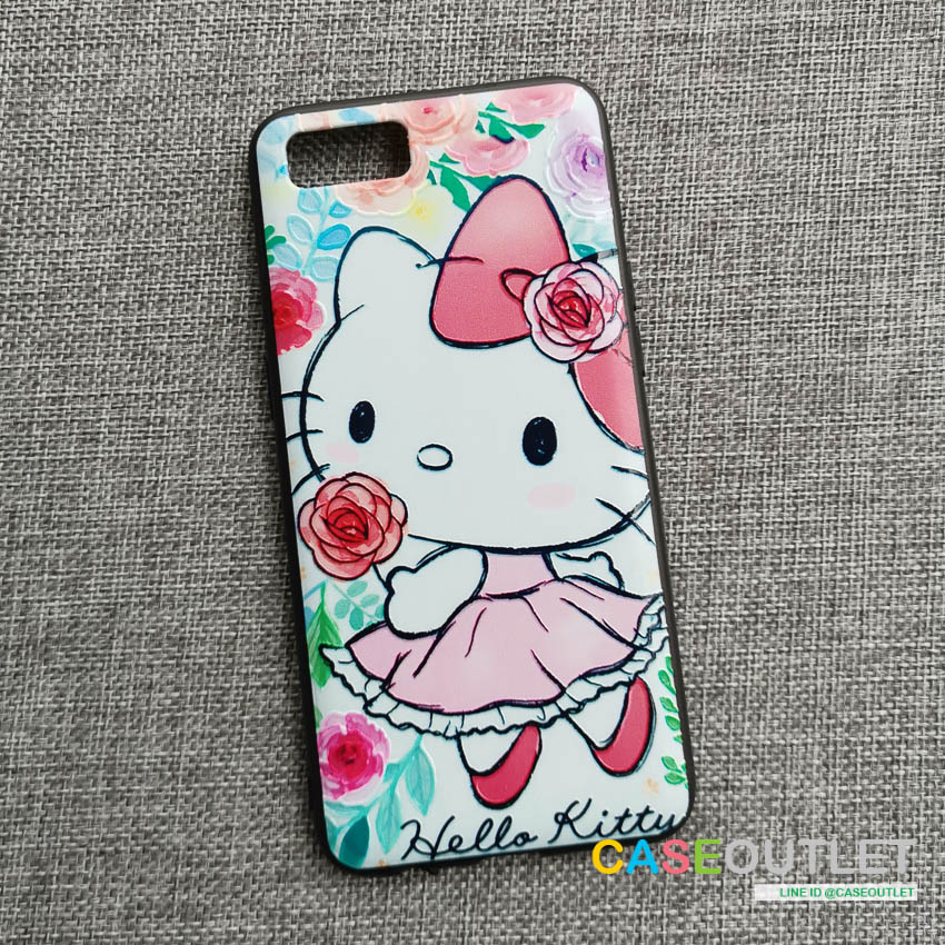 เคส Oppo A1k หลังแข็ง สกรีนลายการ์ตูน kitty คิตตี้ ขอบยาง งานสวย