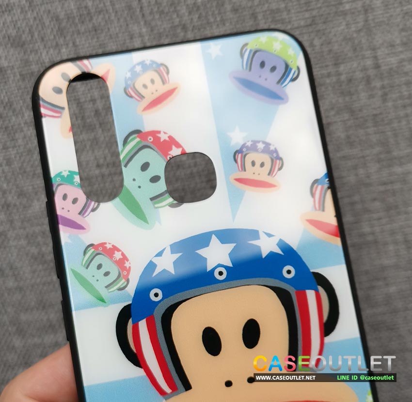 เคส Vivo Y17 หลังกระจก ขอบยาง สกรีนลายการ์ตูน Paul Frank พอล แฟรงค์