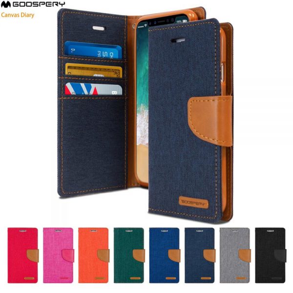 เคส Galaxy Note10+ Note 10plus ฝาพับ Goospery Canvas Diary